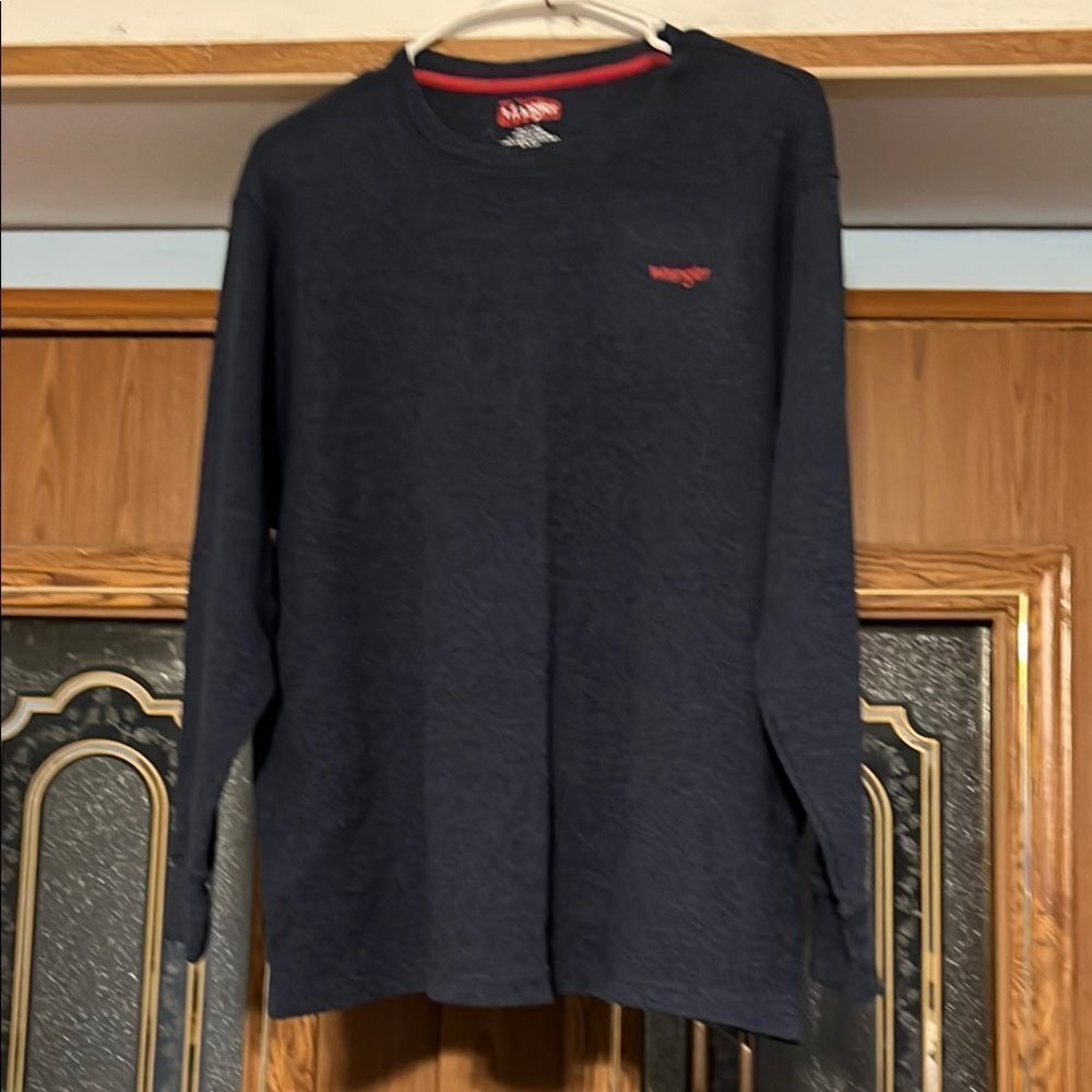 Wrangler Blue Crewneck Sweater Classic Knit